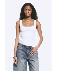 Weekday - Slim Square Neck Ribbed Tank Top - Lyst