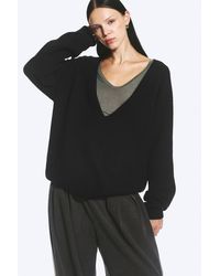Weekday - Loose V-Neck Knitted Jumper - Lyst