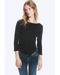Monki - Boatneck Top With Three‑Quarter Sleeves - Lyst