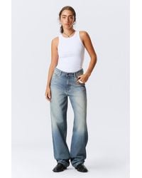 Weekday - Rail Mid Rise Loose Wide Leg Jeans - Lyst