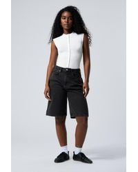 Weekday - Halo Curve High Waisted Wide Leg Denim Shorts - Lyst