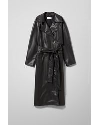 Weekday Ellinor Pu Coat - Black