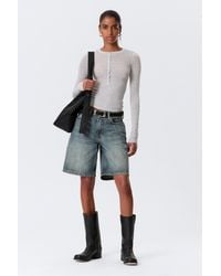 Weekday - Slim Long-Sleeved Henley Top - Lyst