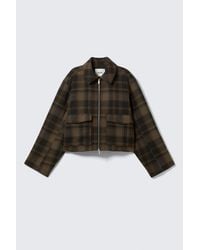 Monki - Cropped Boxy Zip Jacket - Lyst