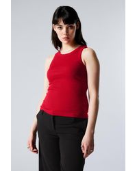 Weekday - Tailliertes Geripptes Tanktop - Lyst