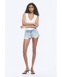 Weekday - Venus Frayed Low Rise Denim Hotpants - Lyst