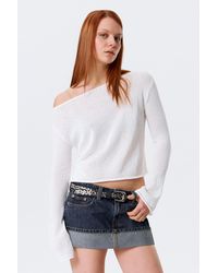 Monki - Relaxed Knitted Boat-Neck Sweater - Lyst
