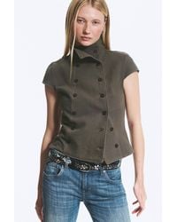 Weekday - Double Breasted Cotton Top - Lyst