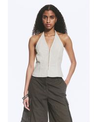 Weekday - Ripstop Halter V-Neck Top - Lyst