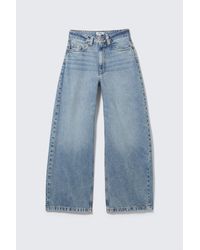 Monki - High Waisted Barrel Jeans - Lyst