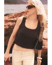 Monki - Ribbed Square Tank Top - Lyst