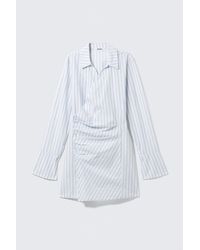 Weekday - Long-Sleeved Asymmetric Mini Shirt Dress - Lyst