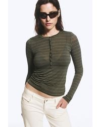 Weekday - Slim Long-Sleeved Henley Top - Lyst