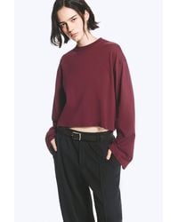 Weekday - Cropped Oversized Long-Sleeved T-Shirt - Lyst