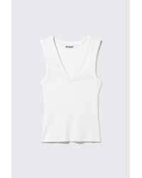 Weekday - Ribbed V-Neck Tank Top - Lyst