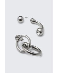 Weekday - Mixed Pierce Hoop Earrings - Lyst