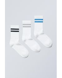 Weekday - 3-pack Sport Striped Socks - Lyst