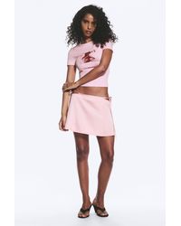 Monki - Satin Cut-Out Mini Skirt - Lyst