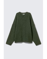 Weekday - Oversized V-Neck Wool Blend Sweater - Lyst