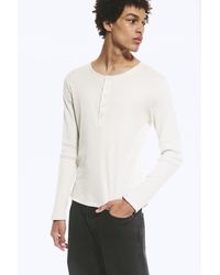 Weekday - Long-Sleeved Henley T-Shirt - Lyst