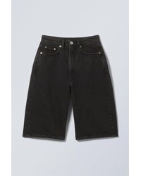 Weekday - Curve High Waisted Wide Leg Denim Shorts - Lyst