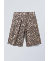 Weekday - Astro Loose Baggy Printed Cotton Twill Shorts - Lyst