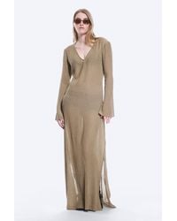 Weekday - Sheer Long-Sleeved V-Neck Maxi Dress - Lyst