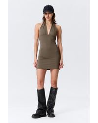 Weekday - Sleeveless Halter Mini Dress - Lyst