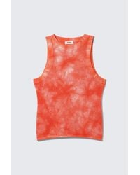 Monki - Open-Knit Cotton Tank Top - Lyst