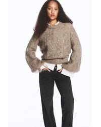 Monki - Balloon-Sleeve Mohair Blend Sweater - Lyst