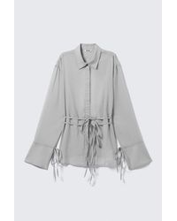 Weekday - Long-Sleeved Open Back Tie Shirt - Lyst