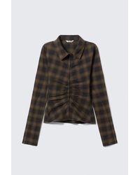 Weekday - Long-Sleeved Fitted Satin Shirt - Lyst
