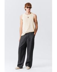 Weekday - Loose Fit Straight Leg Linen Trousers - Lyst