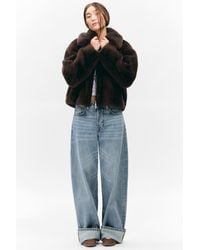 Monki - Faux Fur Zip Jacket - Lyst