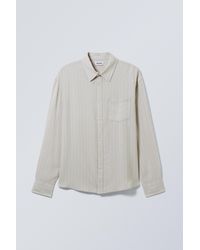 Weekday - Oversized Striped Linen Blend Shirt - Lyst
