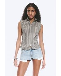 Weekday - Sleeveless High‑Neck Zip Top - Lyst