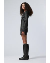 Weekday - Valia Coated Faux Leather Mini Dress - Lyst