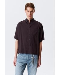 Weekday - Kastiges, Fließendes Oversized-Kurzarmhemd - Lyst