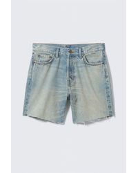 Weekday - Space Relaxed Mid-Thigh Denim Shorts - Lyst