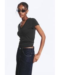 Weekday - Slim Fit Deep V-Neck T-Shirt - Lyst