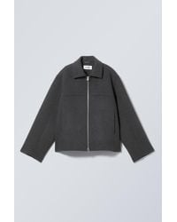 Weekday - Kurze Jacke Aus Wollmischung - Lyst
