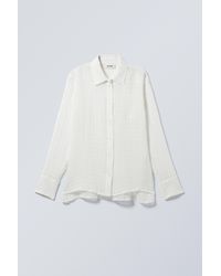 Weekday - Sheer Linen Blend Shirt - Lyst