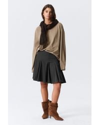 Monki - Low Rise Flared Knee-Length Suiting Skirt - Lyst