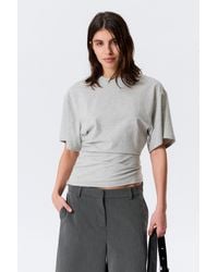 Weekday - Draped Fitted T-Shirt - Lyst