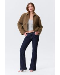 Monki - Cropped Boxy Zip Jacket - Lyst
