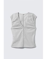 Weekday - Sleeveless V-Neck Cotton Top - Lyst