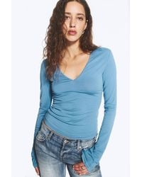 Weekday - V-Neck Slim Long-Sleeved Top - Lyst