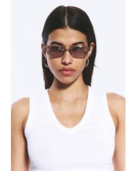 Weekday - Thin Oval Frame Sunglasses - Lyst
