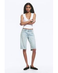 Weekday - Atom Low Rise Regular Knee-Length Denim Shorts - Lyst