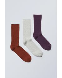 Weekday - 3-pack Rib Socks - Lyst